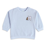 Baby Boys Light Blue Cotton Blend Dog Graphic Sweatshirt Pack of 1 Regular Fit Casual Wear