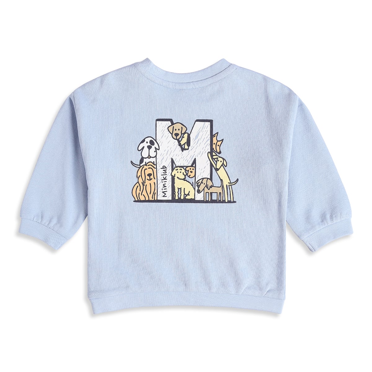 Baby Boys Light Blue Cotton Blend Dog Graphic Sweatshirt Pack of 1 Regular Fit Casual Wear
