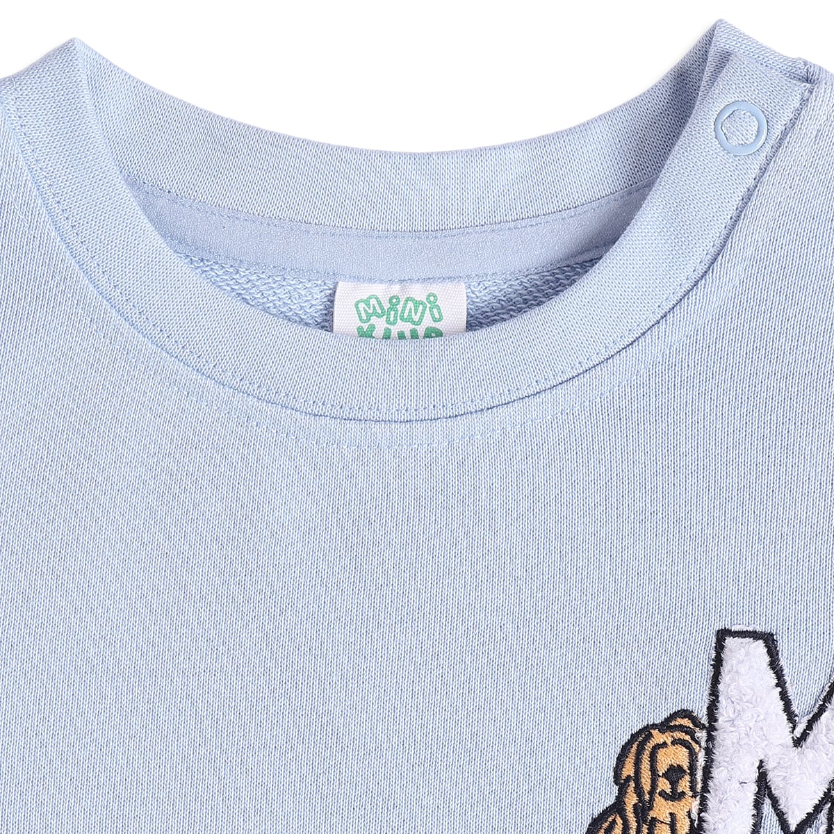 Baby Boys Light Blue Cotton Blend Dog Graphic Sweatshirt Pack of 1 Regular Fit Casual Wear