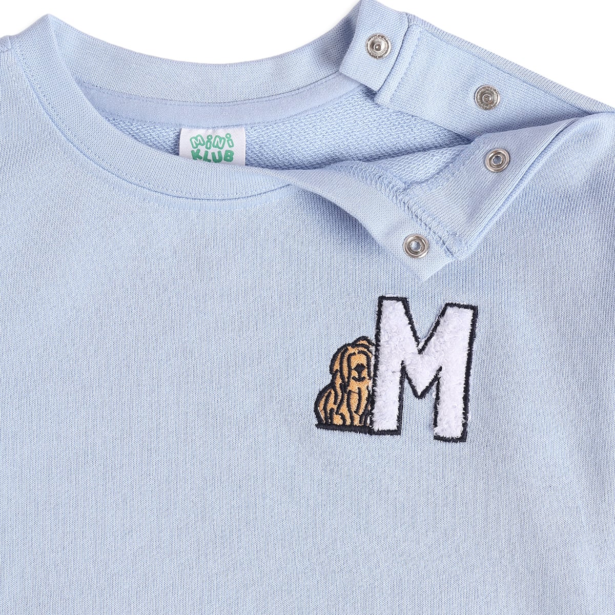 Baby Boys Light Blue Cotton Blend Dog Graphic Sweatshirt Pack of 1 Regular Fit Casual Wear