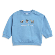 Baby Boys Light Blue Cotton Embroidered Sweatshirt Regular Fit Casual Wear