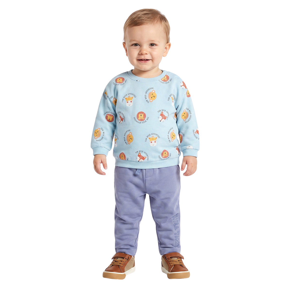 Baby Boys Light Blue Cotton Sweatshirt Casual Kids Sweatshirt