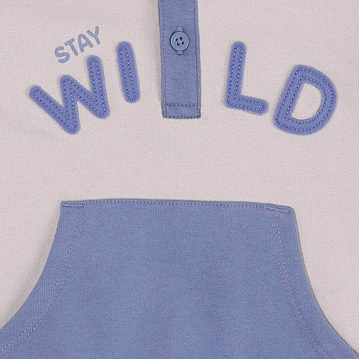 Baby Boys Blue and White Cotton Blend Hooded Sweatshirt Regular Fit Casual Wear