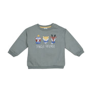 Baby Boys Grey Cotton Sweatshirt Regular Fit Casual Wear