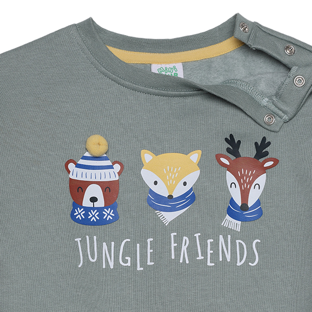 Baby Boys Grey Cotton Sweatshirt Regular Fit Casual Wear