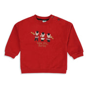 Baby Boys Red Cotton Blend Bear Print Sweatshirt Regular Fit Casual Wear