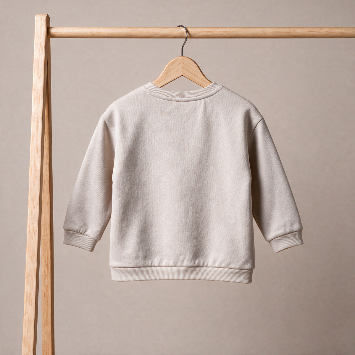 Baby Boys Beige Cotton Blend Dog Applique And Graphic Printed Full Sleeve Sweatshirt Regular Fit Casual Wear