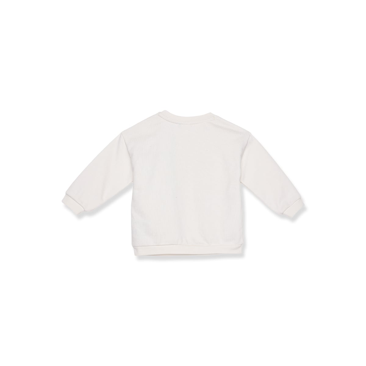 Baby Boys Off-White Cotton Blend Badge Embroidered Sweatshirt Regular Fit Casual Wear