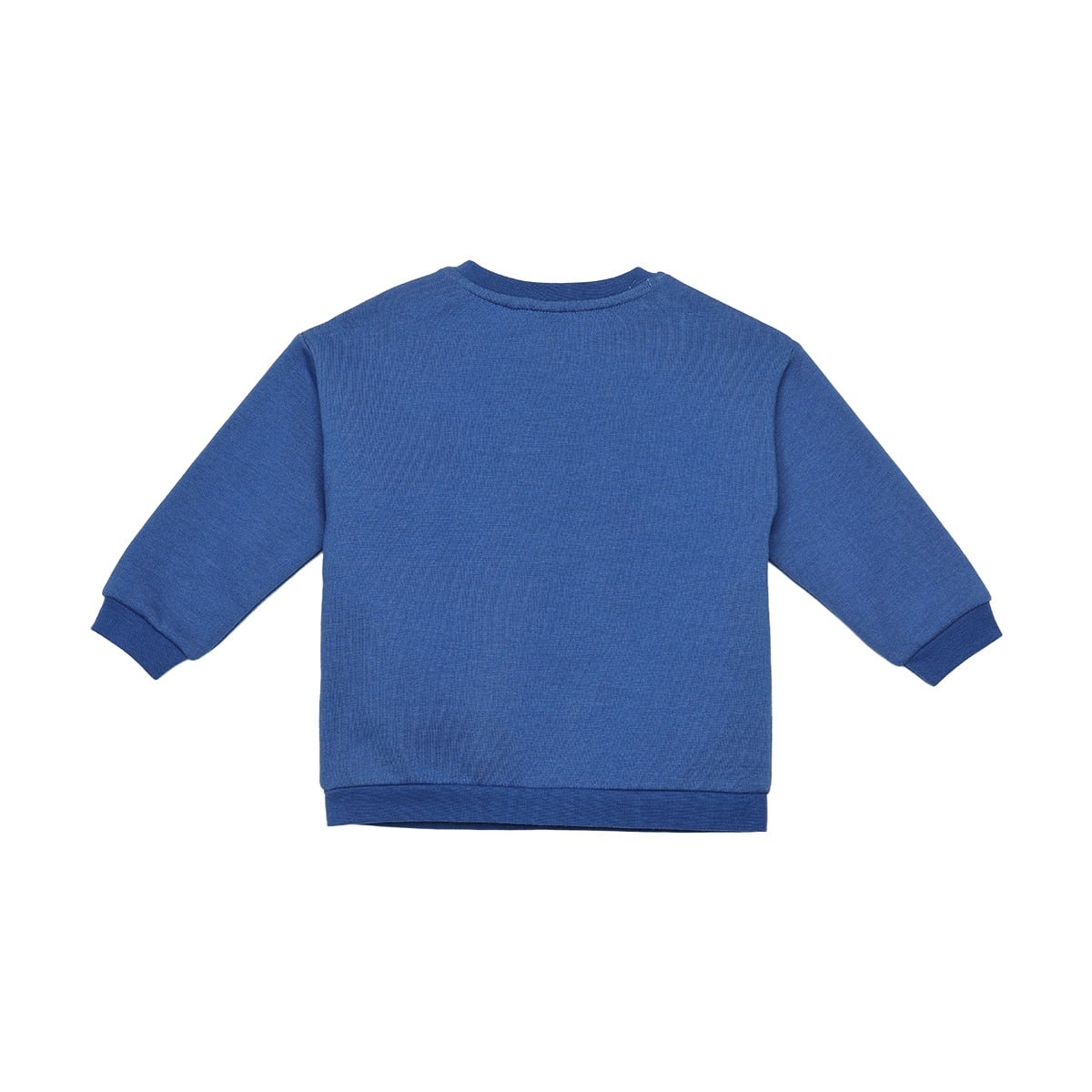 Baby Boys Blue Cotton Blend Dog Embroidered Full Sleeve Sweatshirt Regular Fit Casual Wear