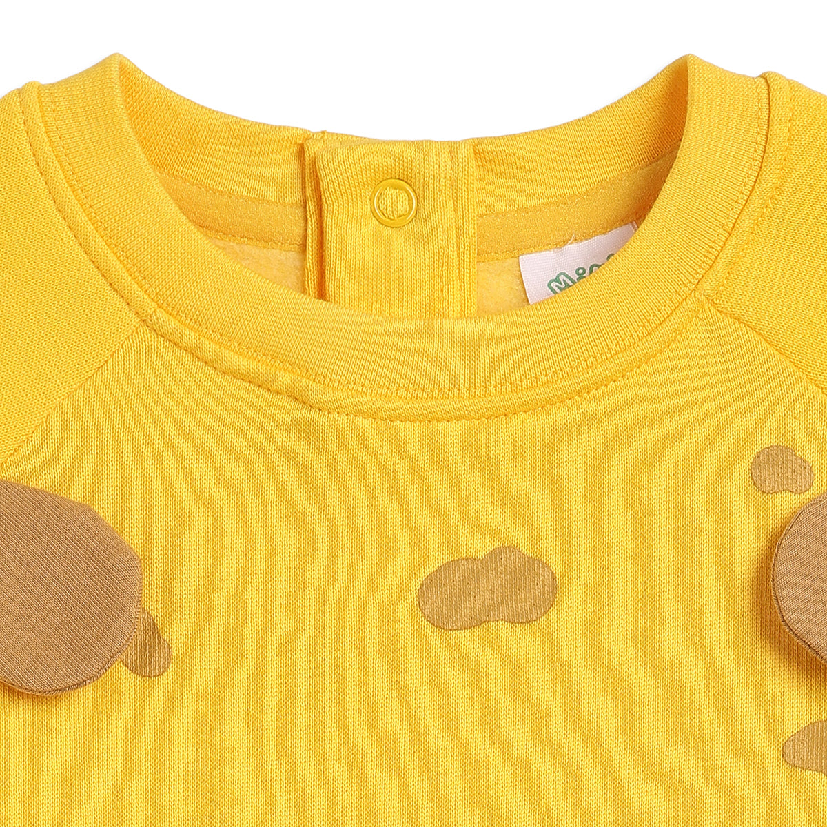 Baby Boys Yellow Cotton Blend Bear Sweatshirt Regular Fit Casual Wear