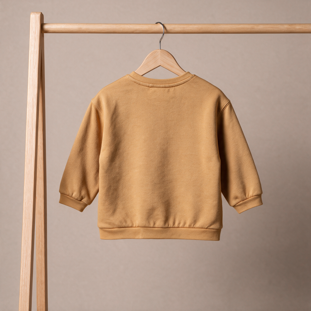 Baby Boys Mustard Yellow Cotton Blend Animal Embroidered And Printed Full Sleeve Sweatshirt Regular Fit Casual Wear