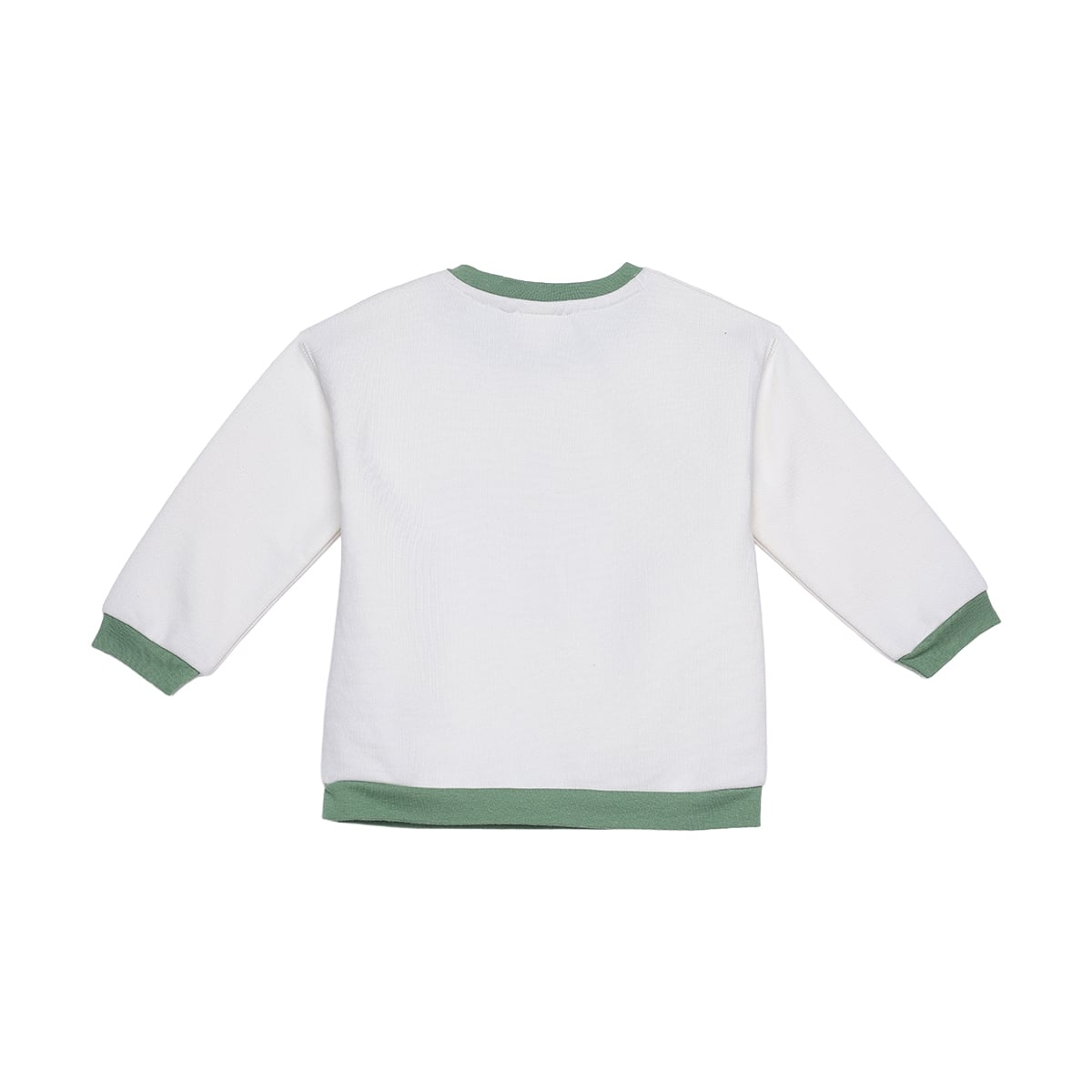 Baby Boys White Cotton Blend Forest Animal Printed Full Sleeve Sweatshirt Regular Fit Casual Wear