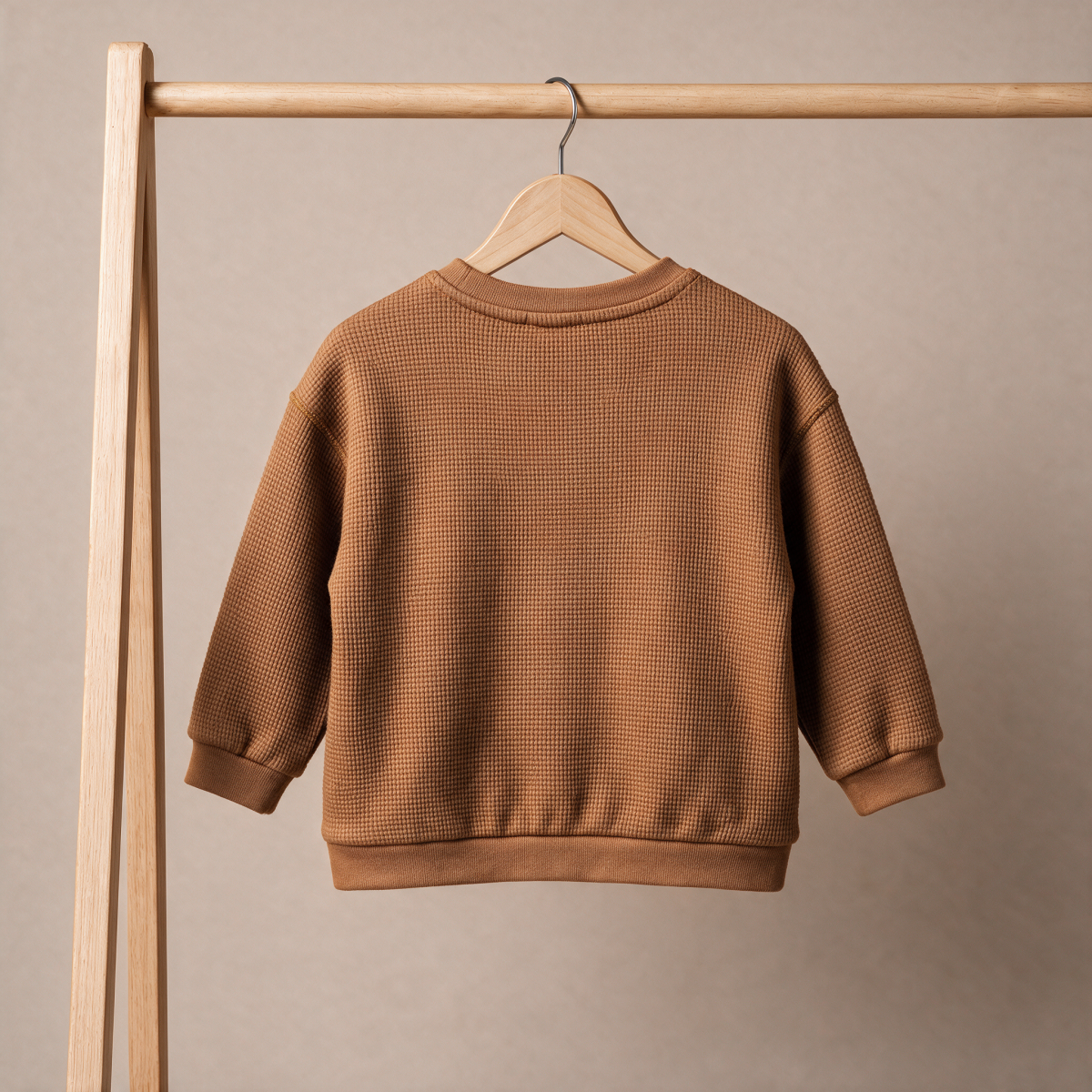 Baby Boys Rust Brown Cotton Blend Fox Appliqué Full Sleeve Sweatshirt Regular Fit Casual Wear
