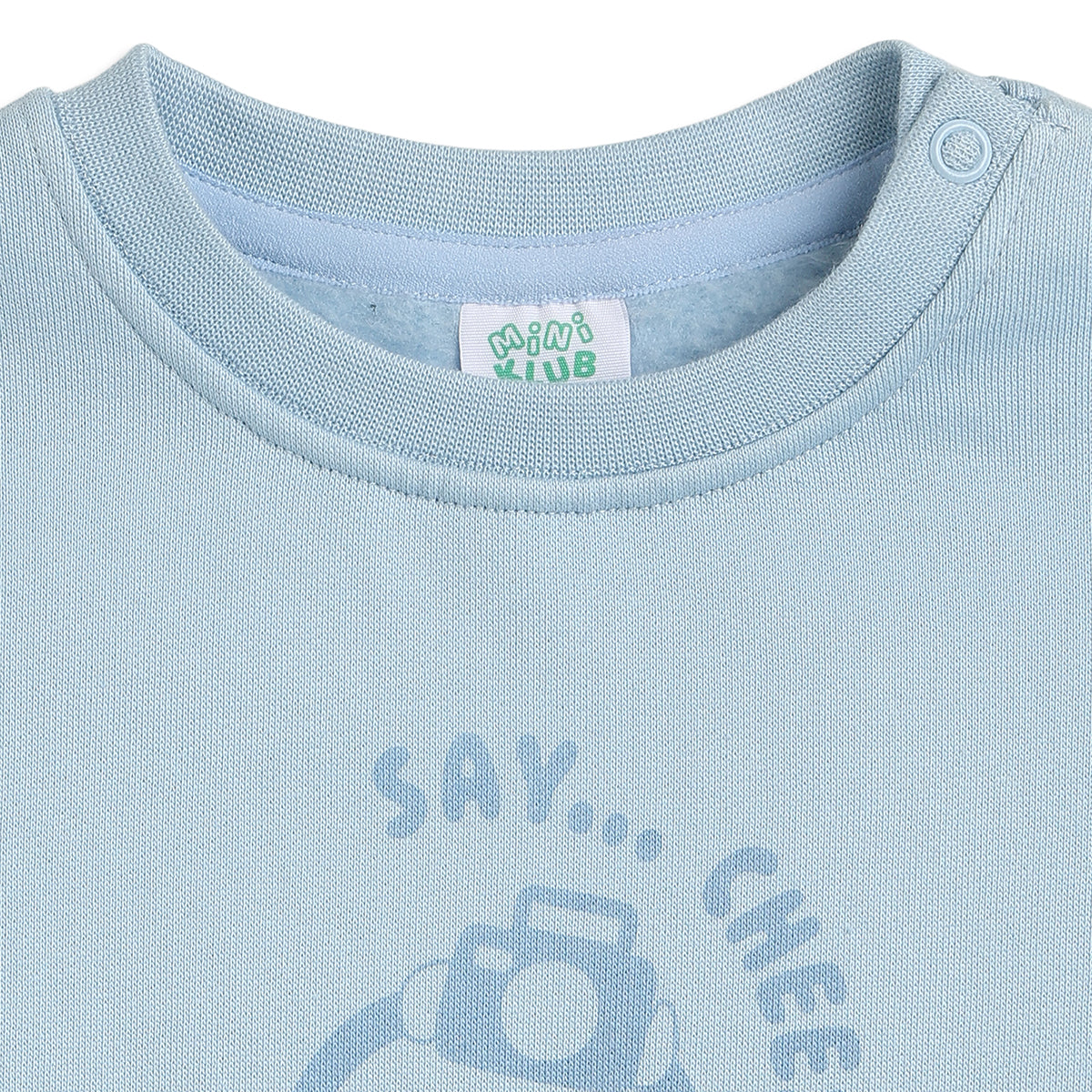 Baby Boys Light Blue Cotton Sweatshirt Monkey Print Casual Wear