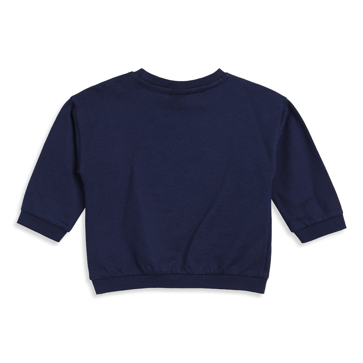 Baby Boys Navy Blue Cotton Sweatshirt Typography Print Casual Wear
