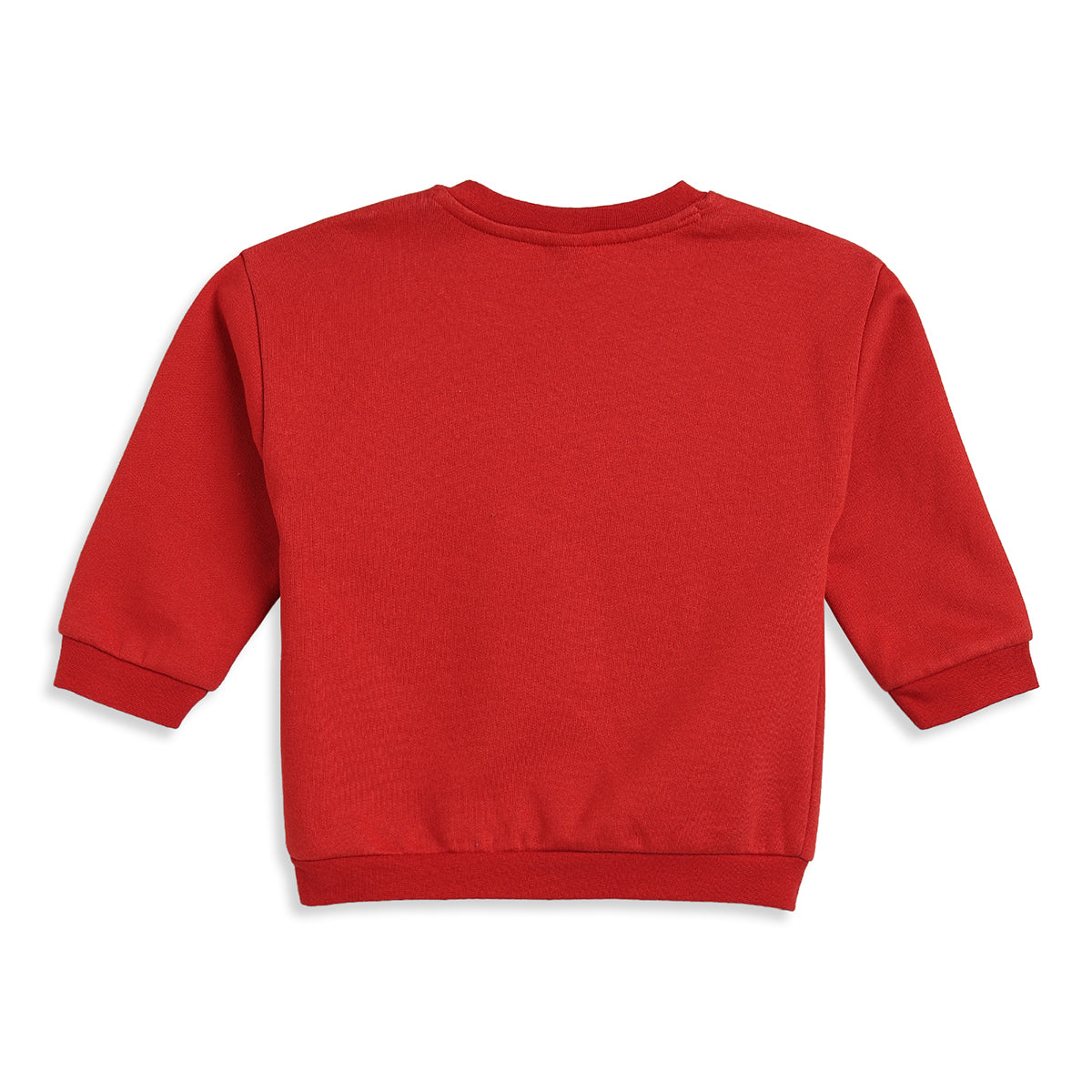 Baby Boys Red Cotton Sweatshirt Typography Print Casual Wear