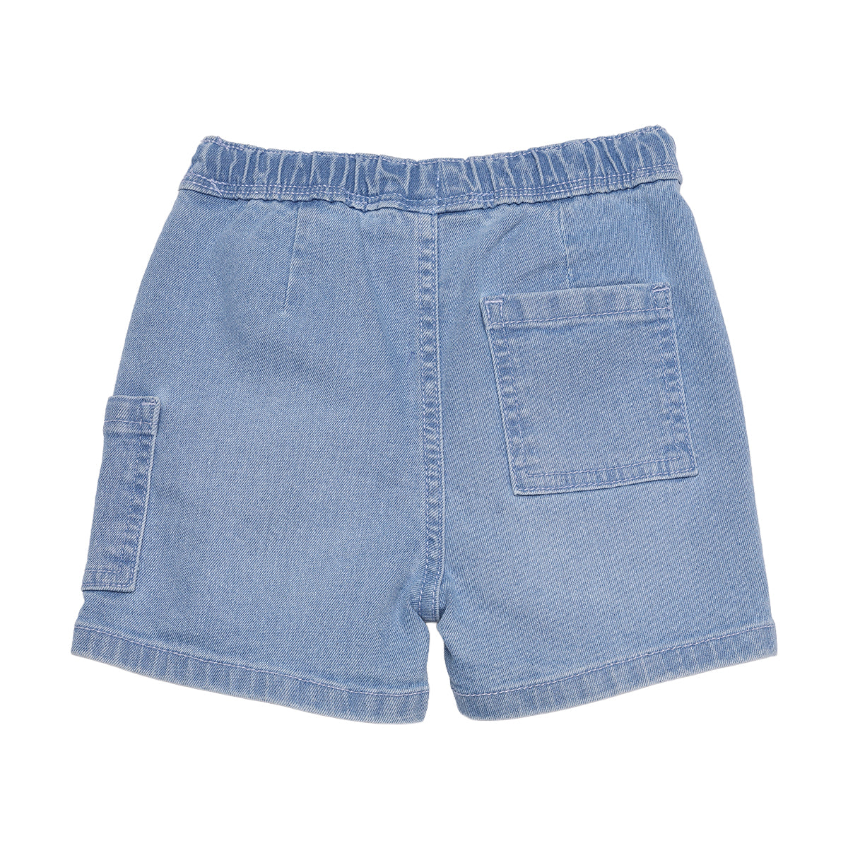 Baby Boys Blue Denim Tractor Patch Cargo Shorts Regular Fit Casual Wear