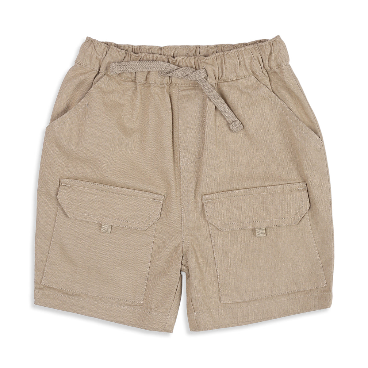 Baby Boys Beige Cotton Twill Cargo Shorts Regular Fit Casual Wear