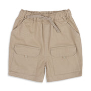 Baby Boys Beige Cotton Twill Cargo Shorts Regular Fit Casual Wear