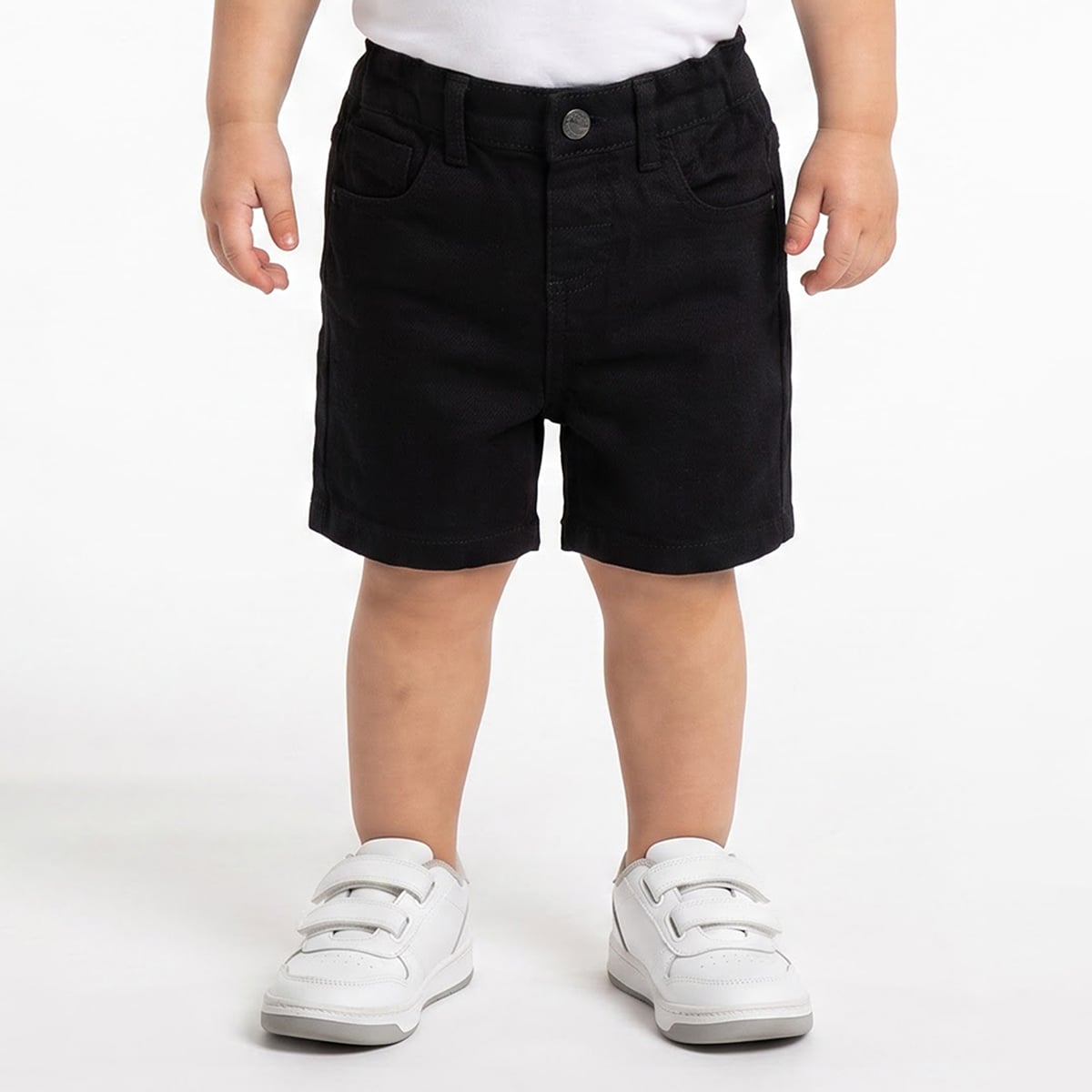 Baby Boys Black Denim Shorts Regular Fit Casual Wear