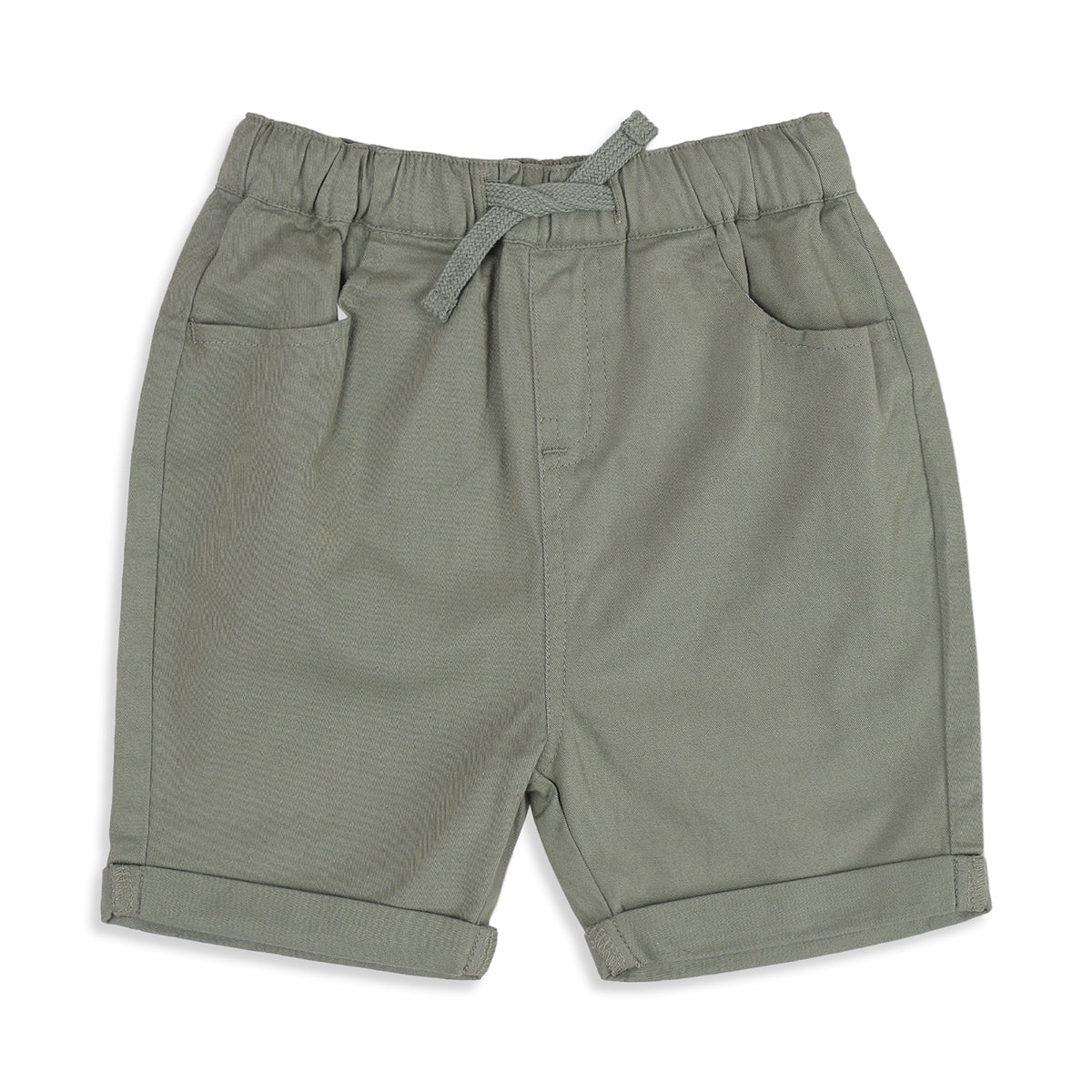 Baby Boys Sage Green Cotton Twill Shorts Regular Fit Casual Wear