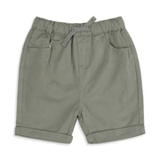 Baby Boys Sage Green Cotton Twill Shorts Regular Fit Casual Wear