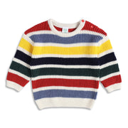 Baby Boys Multicolor Striped Knitted Sweater Casual Winter Wear