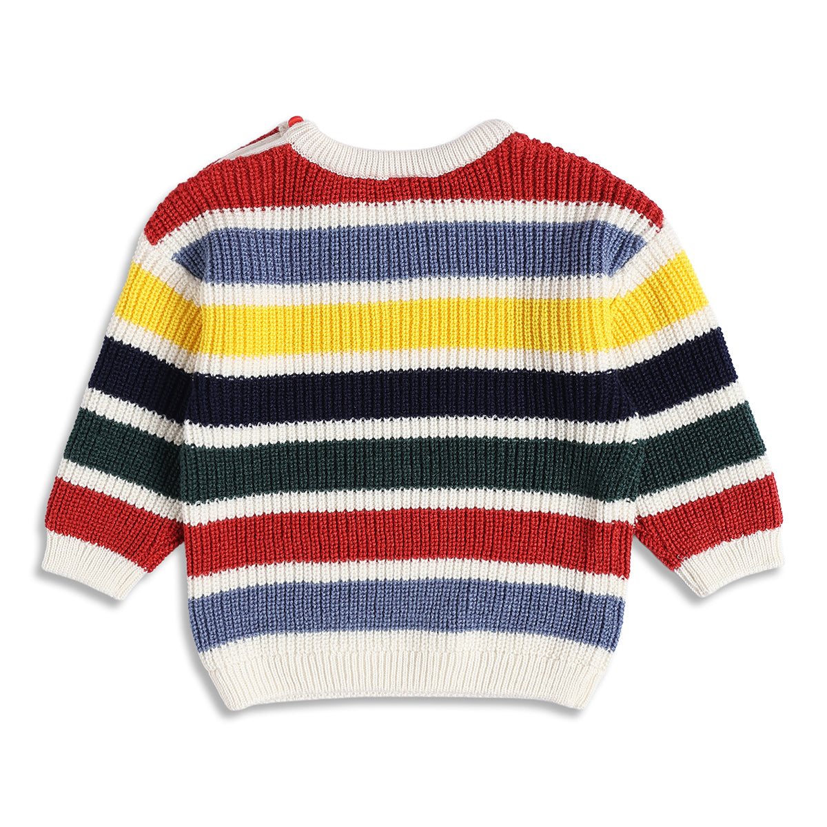 Baby Boys Multicolor Striped Knitted Sweater Casual Winter Wear