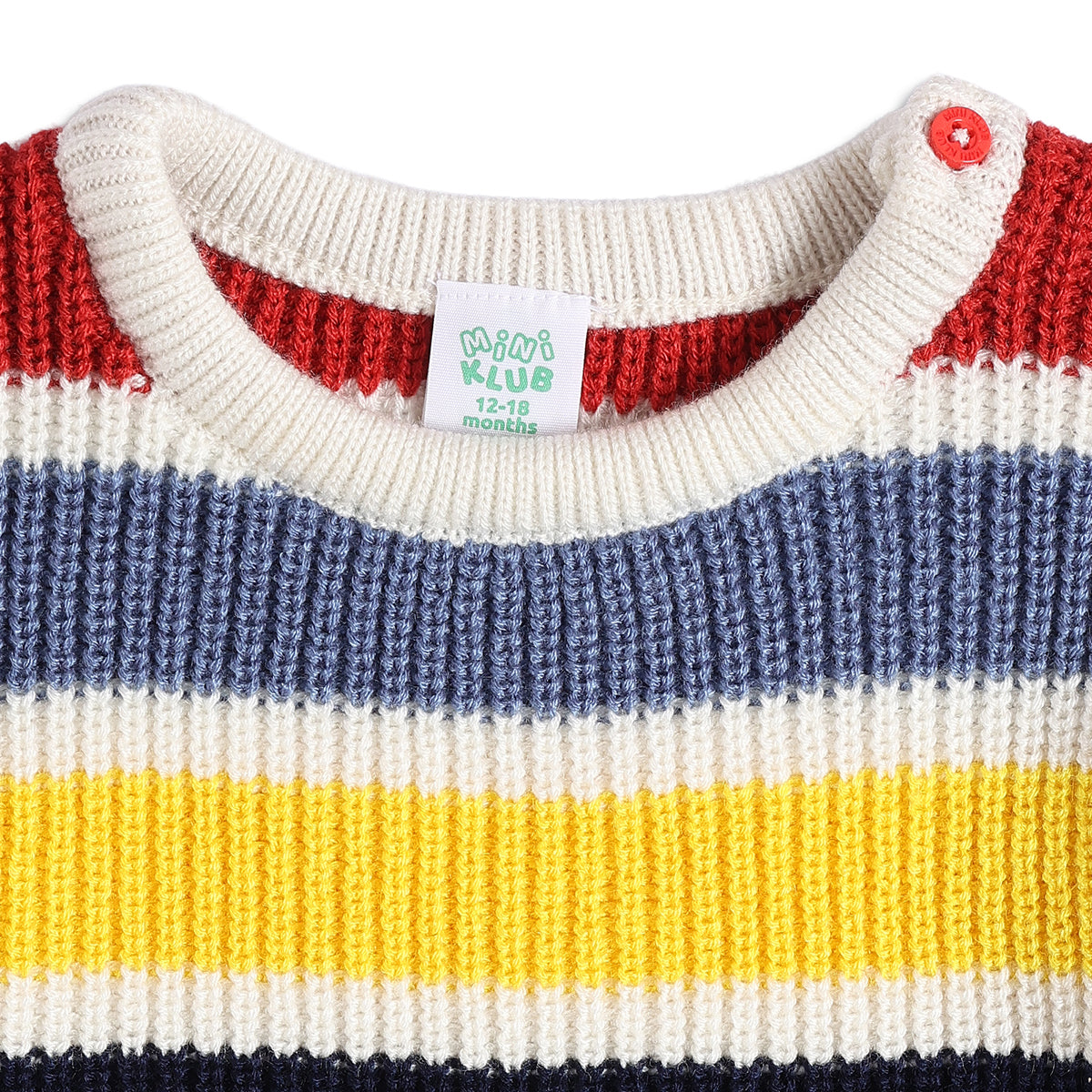 Baby Boys Multicolor Striped Knitted Sweater Casual Winter Wear