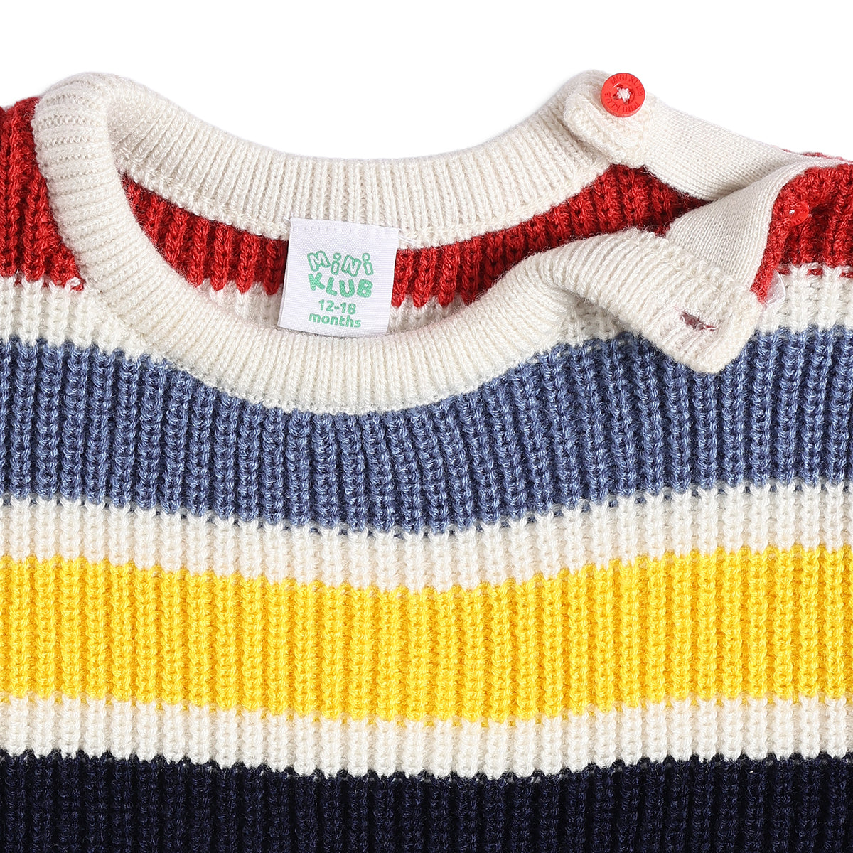 Baby Boys Multicolor Striped Knitted Sweater Casual Winter Wear