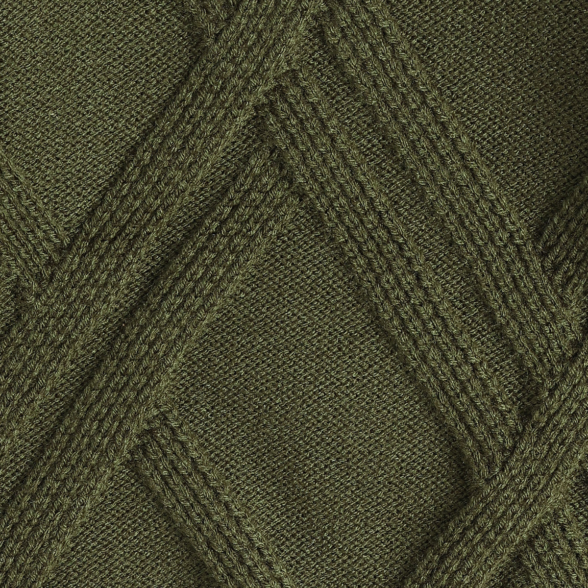 Baby Boys Olive Green Knitted Sweater Textured Pattern Casual Winter Wear