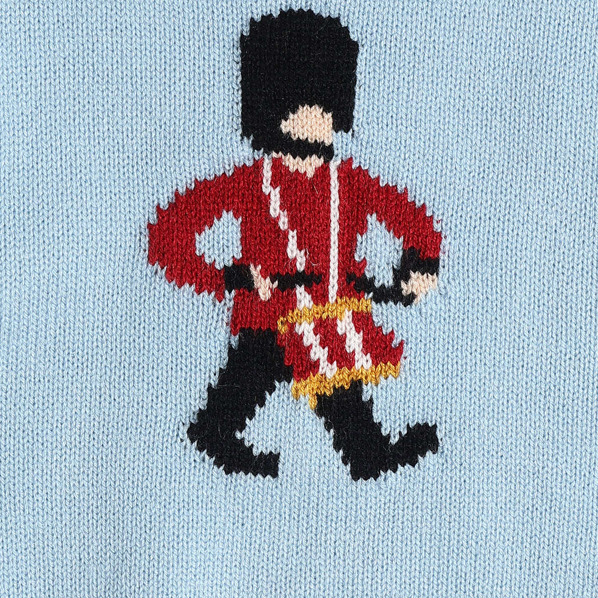 Baby Boys Light Blue Knitted Sweater Guard Motif Casual Winter Wear