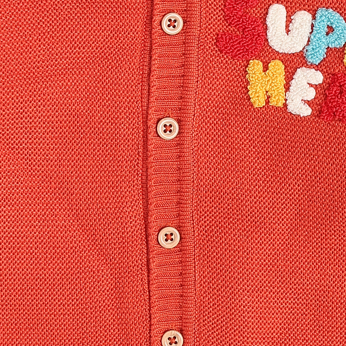 Baby Boy Coral Hooded Knit Cardigan Sweater with Button Closure Regular Fit Winter Wear