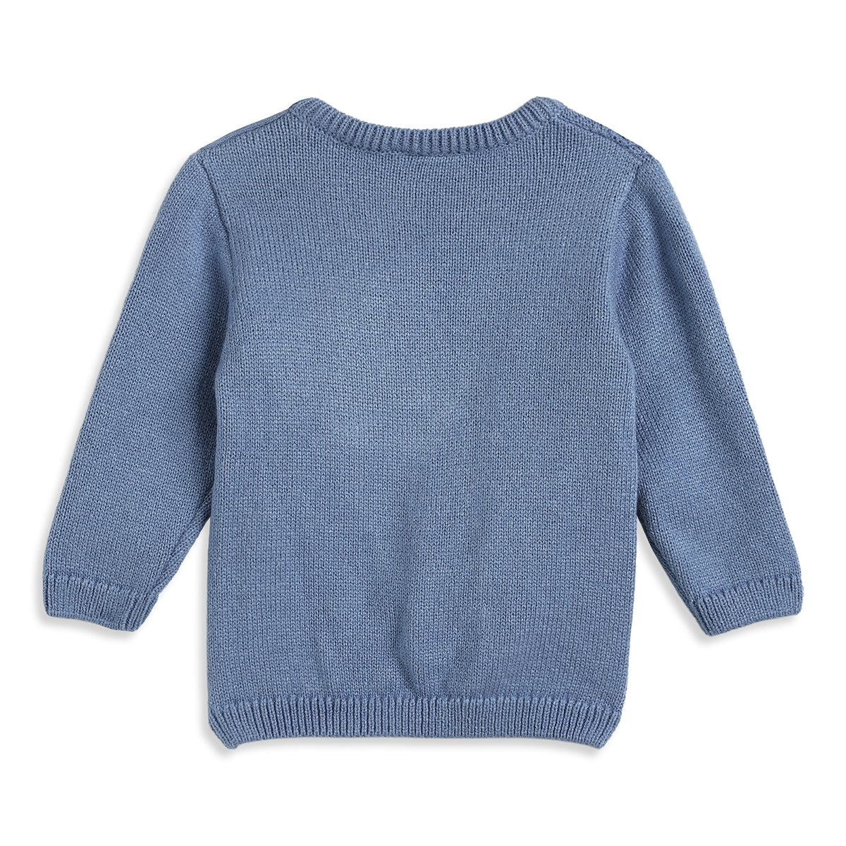 Baby Boy Blue Textured Knit Sweater Regular Fit Winter Wear