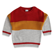 Baby Boys Red Mustard Grey Sweater Regular Fit Winter Wear