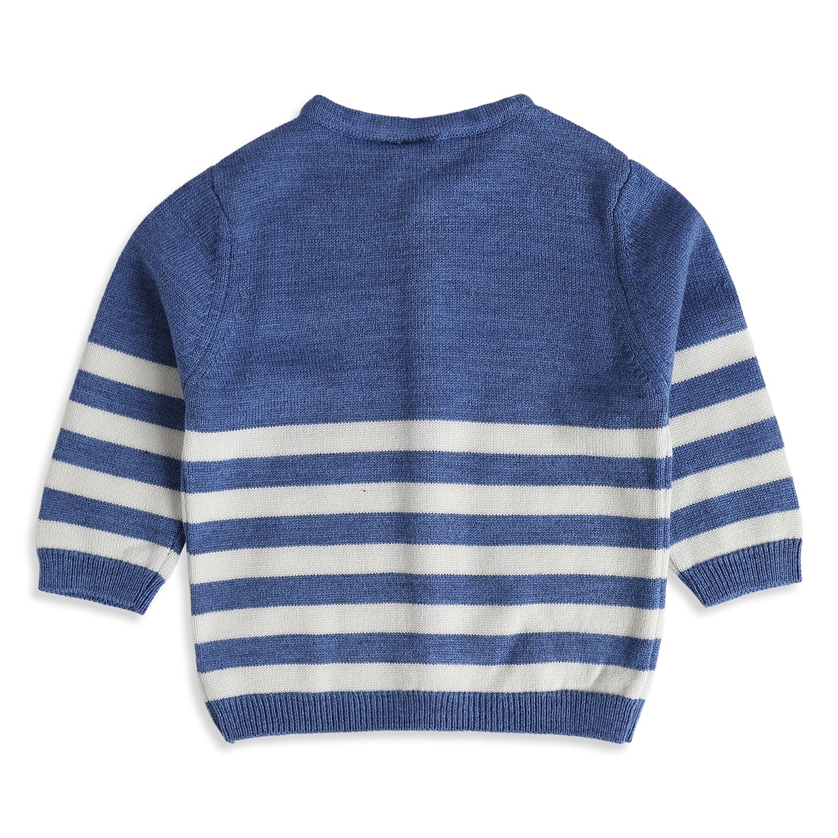 Baby Boys Blue Cotton Striped Sweater Regular Casual Wear