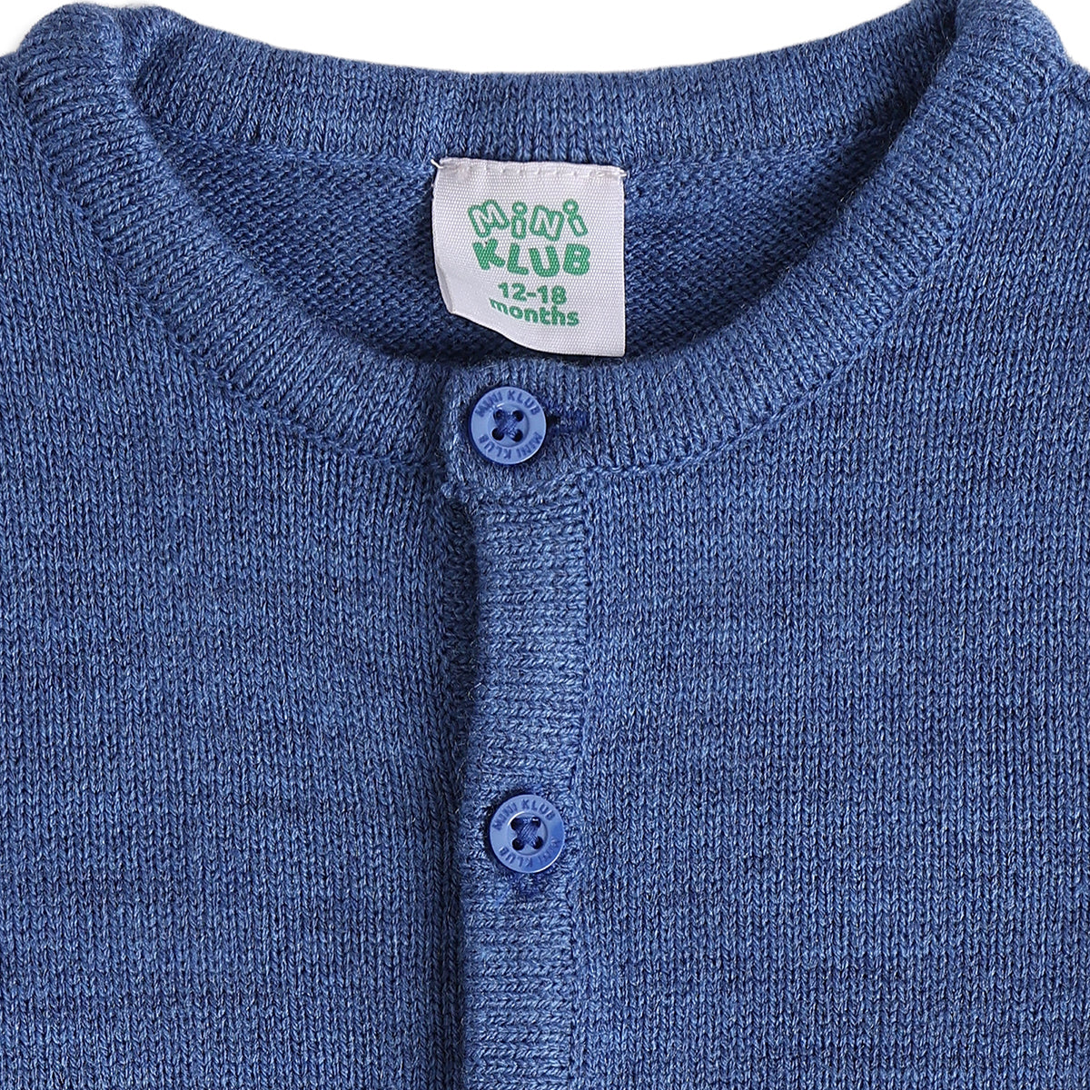 Baby Boys Blue Cotton Striped Sweater Regular Casual Wear
