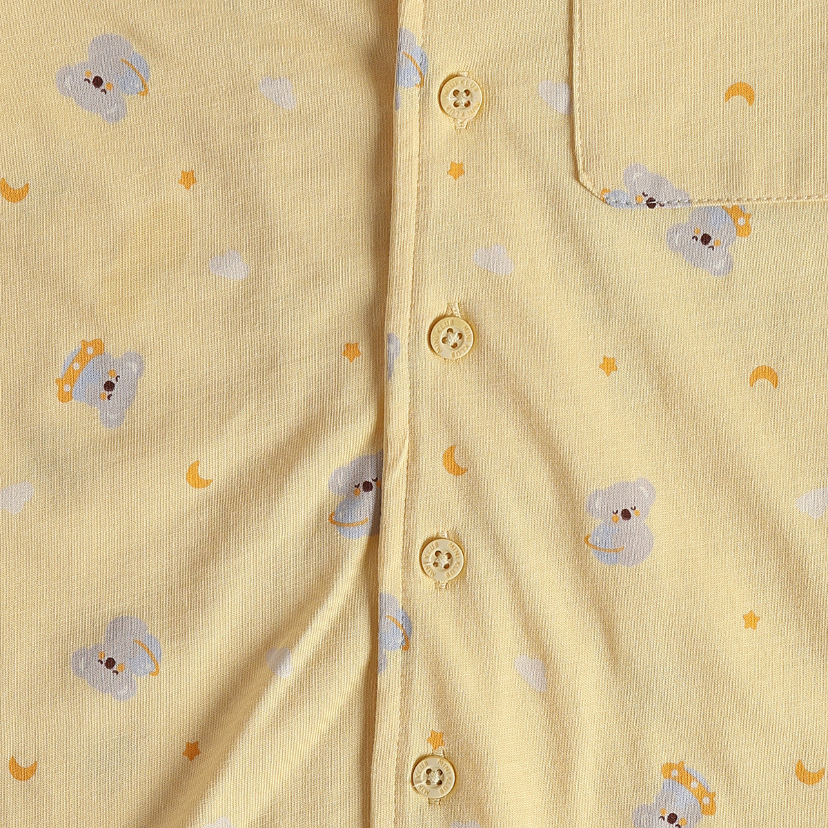 Baby Boys Yellow Cotton Koala Print Sleepwear Set Regular Fit
