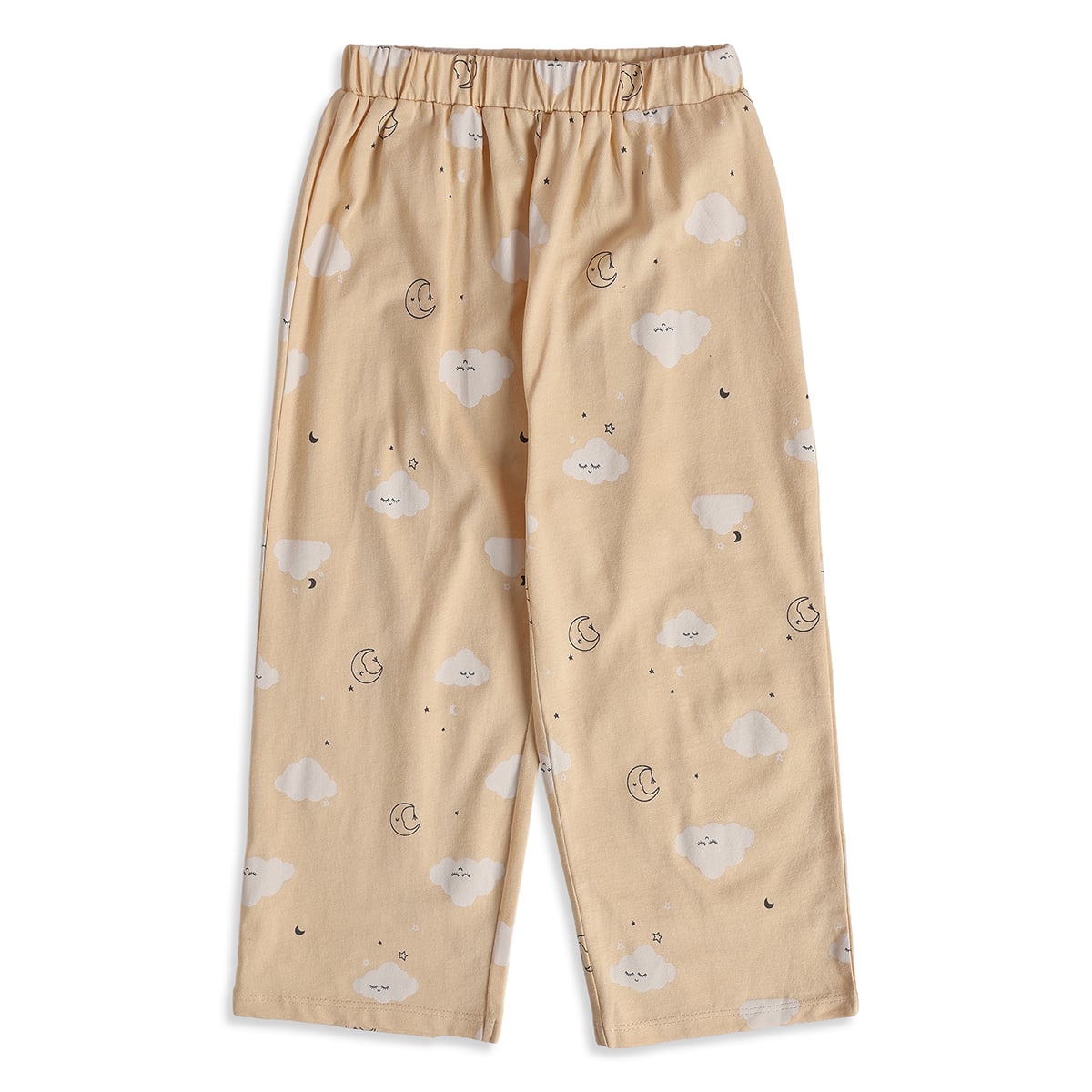 Baby Boys Beige Cotton Cloud Print Sleepwear Set Regular Fit