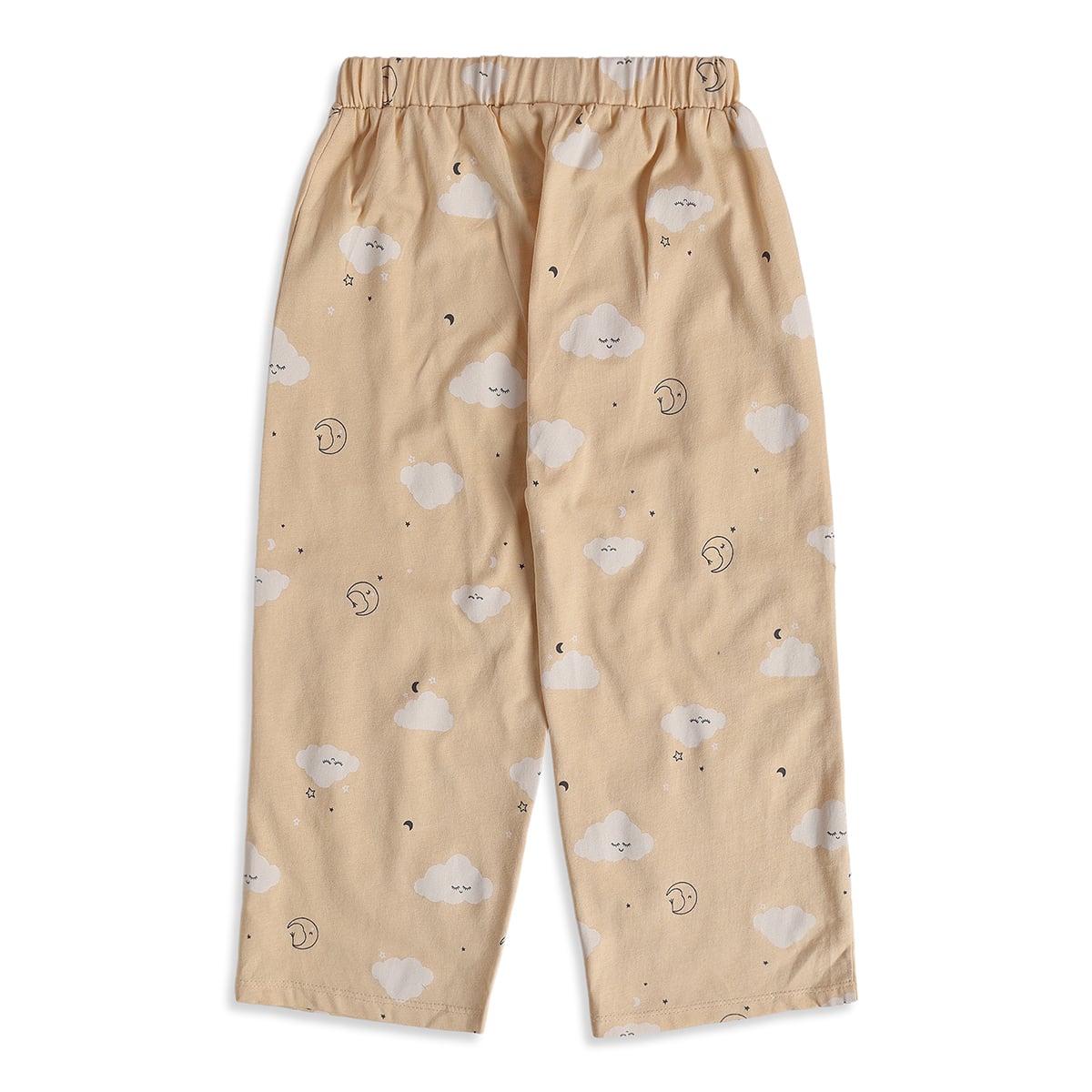 Baby Boys Beige Cotton Cloud Print Sleepwear Set Regular Fit