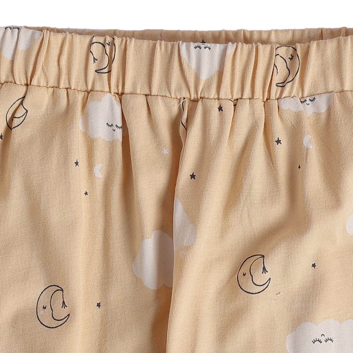 Baby Boys Beige Cotton Cloud Print Sleepwear Set Regular Fit