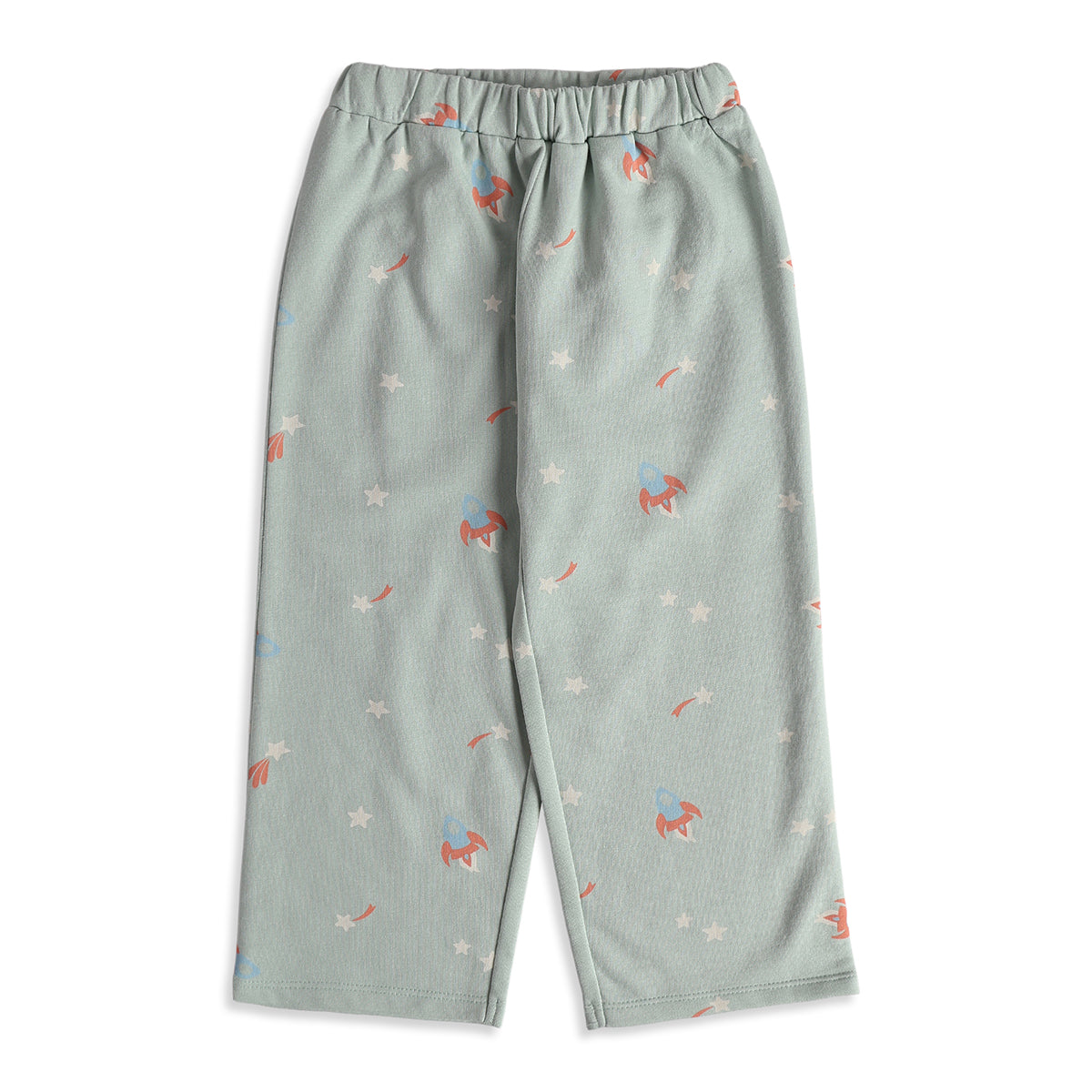 Boys Grey Cotton Space Print Sleepwear Set Regular Fit