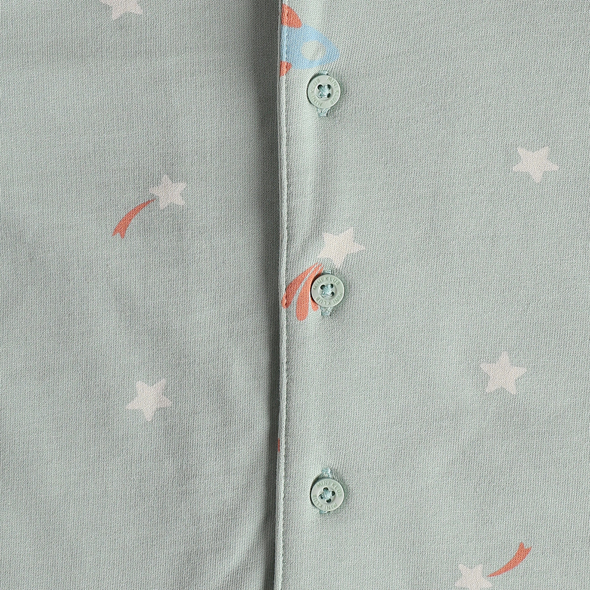 Boys Grey Cotton Space Print Sleepwear Set Regular Fit