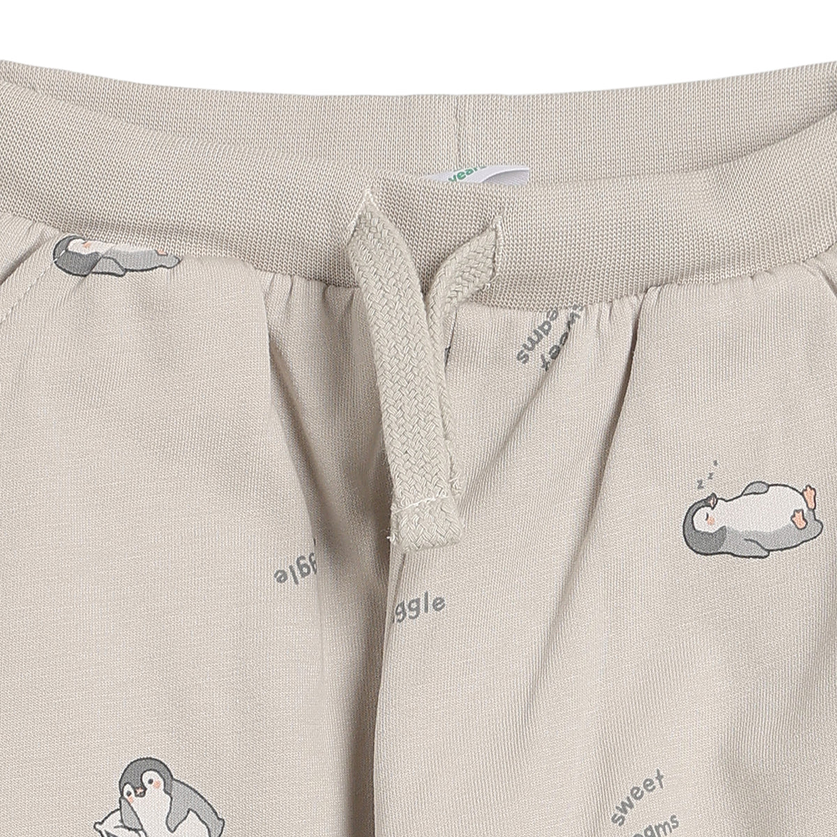 Boys Beige Cotton Printed Sleepwear Set Regular Fit