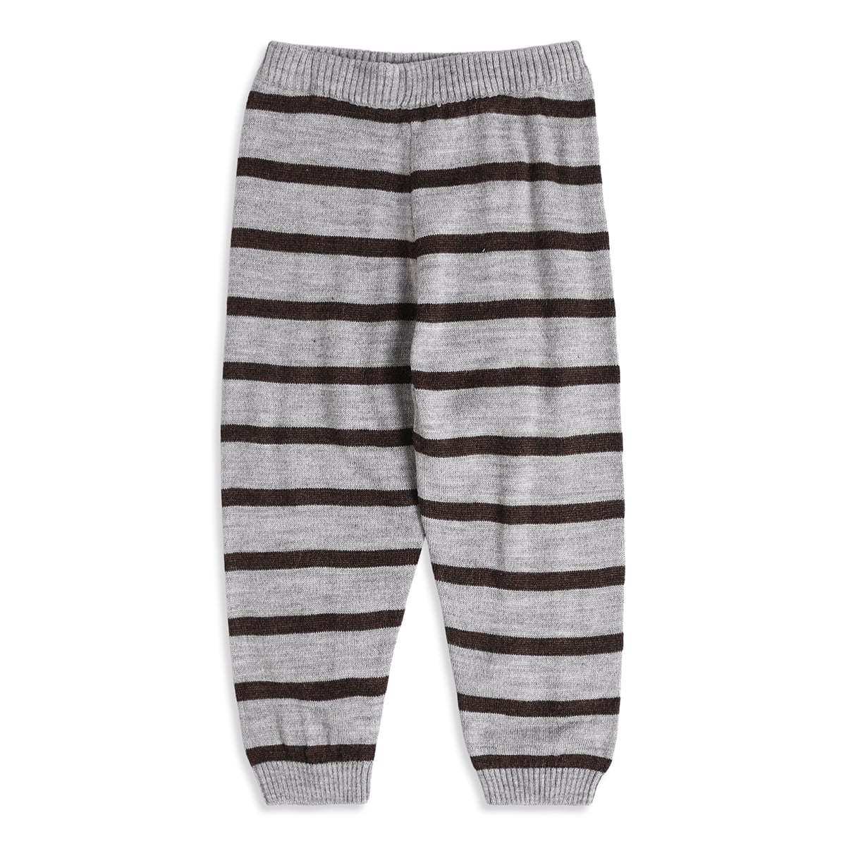 Baby Boys Grey And Brown Knitted Animal Design Sweater And Knit Bottom Set Regular Fit Casual Wear