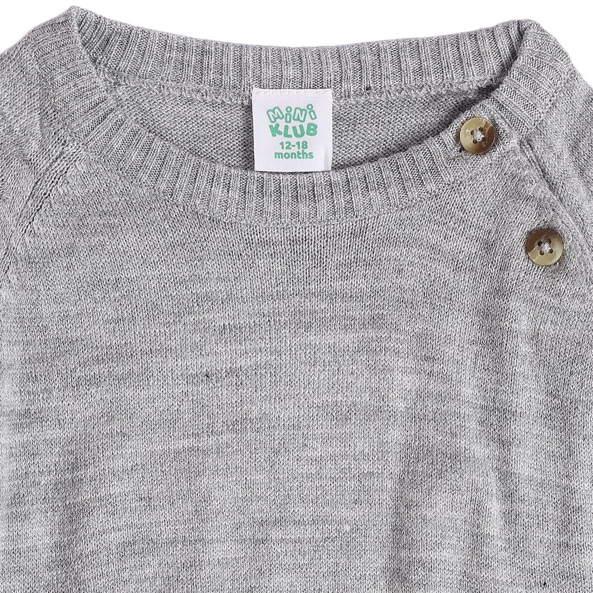 Baby Boys Grey And Brown Knitted Animal Design Sweater And Knit Bottom Set Regular Fit Casual Wear