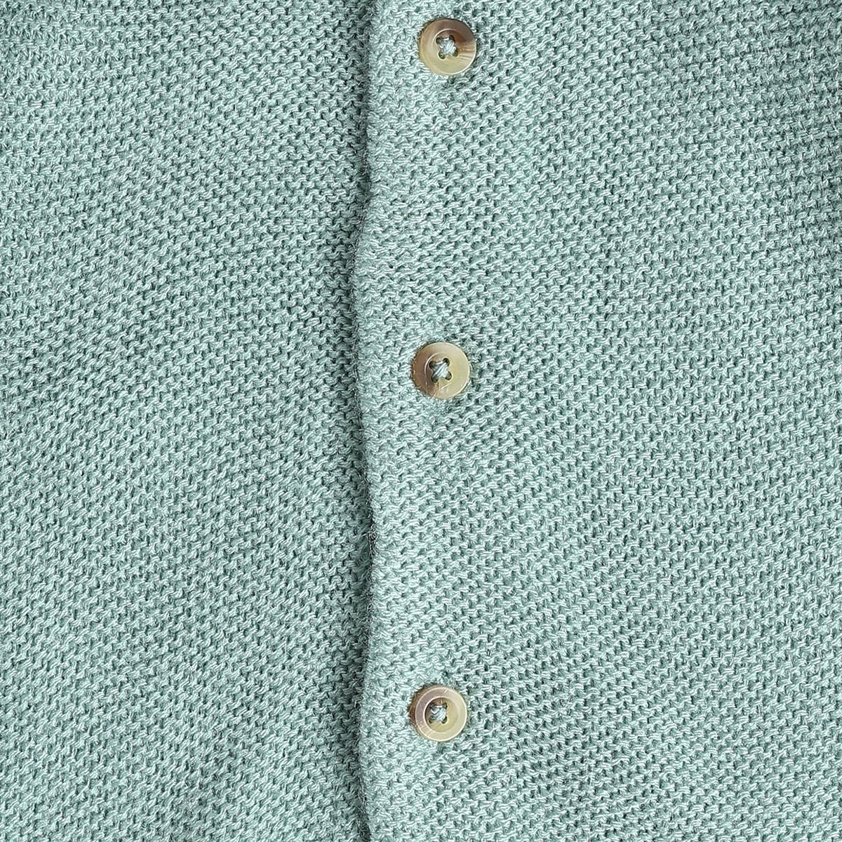Baby Boys Mint Green Knitted Cardigan And Knit Bottom Set Regular Fit Casual Wear