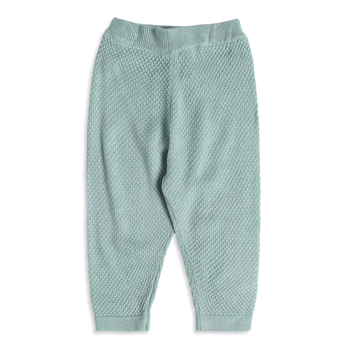 Baby Boys Mint Green Knitted Cardigan And Knit Bottom Set Regular Fit Casual Wear