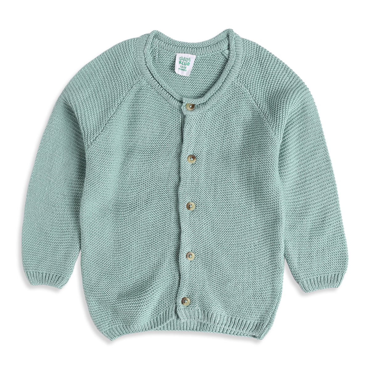 Baby Boys Mint Green Knitted Cardigan And Knit Bottom Set Regular Fit Casual Wear