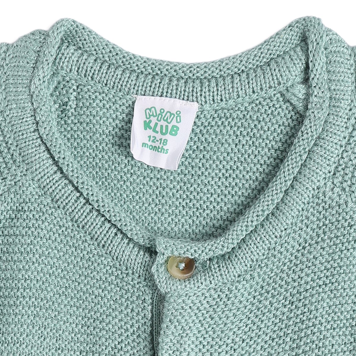 Baby Boys Mint Green Knitted Cardigan And Knit Bottom Set Regular Fit Casual Wear
